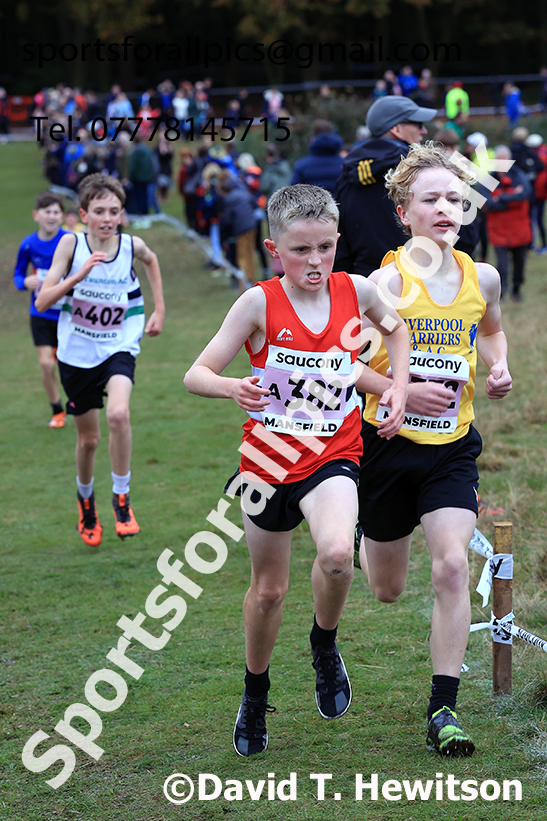 Boys Under-13s 2024 National Cross Country Relays, Berry Hill Park, Mansfield.   Photo: David T. Hewitson/Sports for All Pic